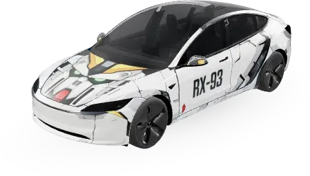 Gundam RX-93 (GundamRX-93) – Tesla Model 3 Wrap