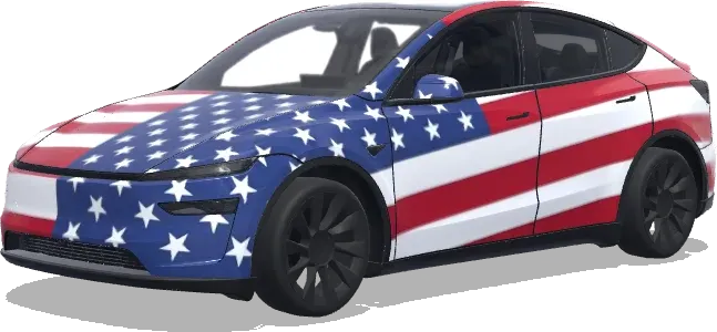 US-Flagge Folie – Tesla Model Y Wrap