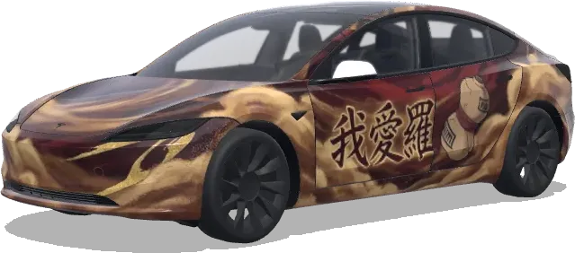 Naruto Gaara Front – Tesla Model 3 Wrap