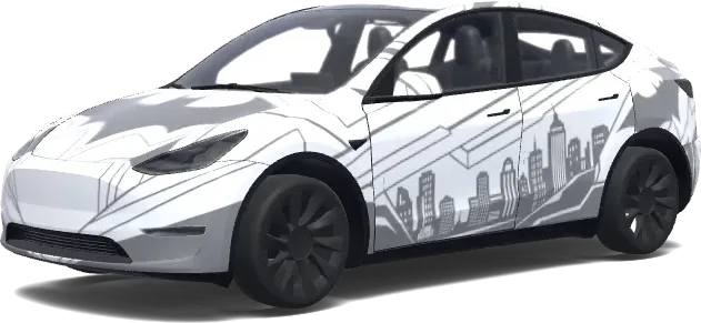 Batman Weiß-Grau – Tesla Model Y Wrap