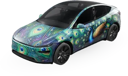 Pfauenfeder (peacock) – Tesla Model Y Wrap