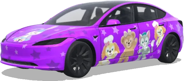 Друзья Даффи – оклейка Tesla Model 3