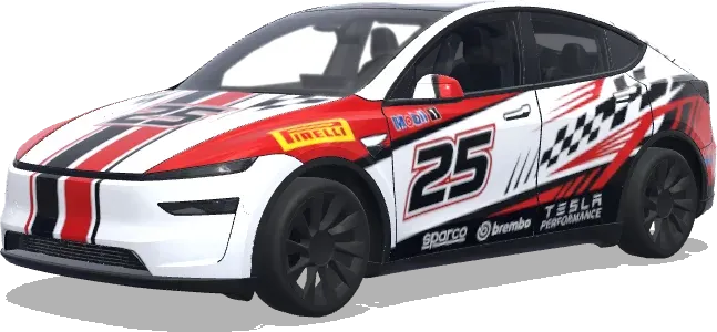 Numéro 25 à damier Tesla – covering Tesla Model Y