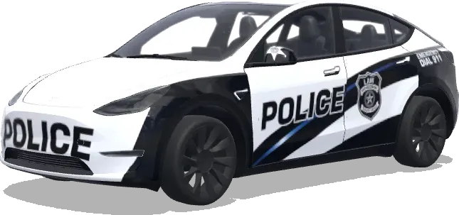 蓝色条纹警车 – 特斯拉 Model Y 涂装