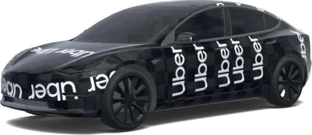 Uber Black Repeating Wrap – Tesla Model 3 wrap