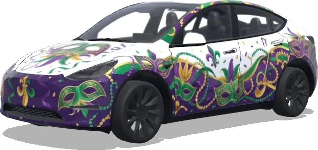 Марди Гра (mardi gras) – оклейка Tesla Model Y