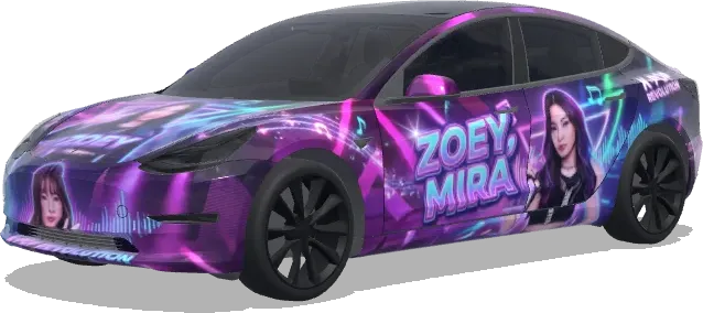 Neon Zoey Mira Wrap – Tesla Model 3 wrap
