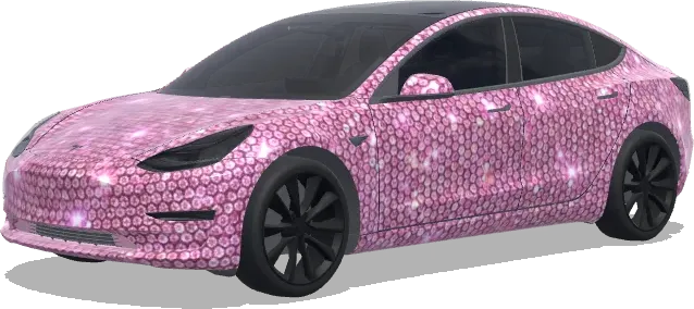 Pink Swarovski Sparkle – Tesla Model 3 wrap