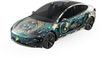 Кот (Cat) – оклейка Tesla Model 3