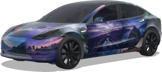 Blended Photo Wrap – Tesla Model 3 wrap