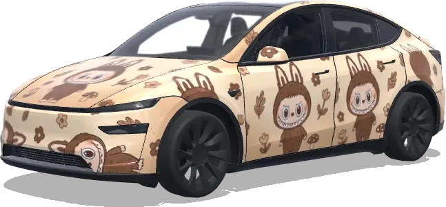 Häschen-Braun-Folierung – Tesla Model Y Wrap
