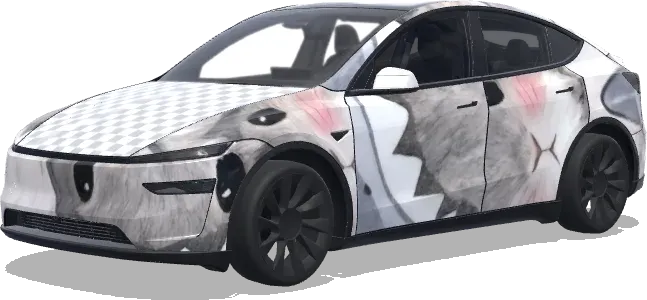 Katzen-Tarnmuster-Tesla-Folierung – Tesla Model Y Wrap