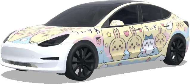 chiikawa usagi – Tesla Model 3 wrap