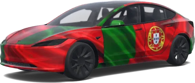 葡萄牙国旗车身贴膜 – 特斯拉 Model 3 涂装