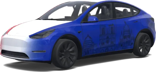 Wrap tricolore France – covering Tesla Model Y