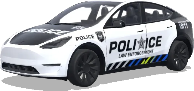 Тонкая синяя линия патрулирования – оклейка Tesla Model Y