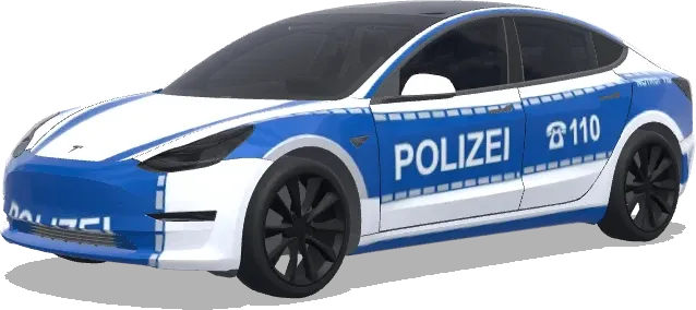 Patrulla Azul y Blanca – wrap para Tesla Model 3
