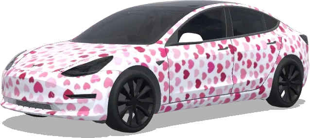 Tiny Heart Valentine – Tesla Model 3 wrap