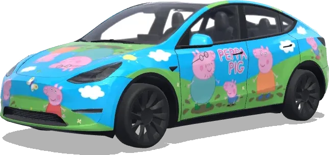 Schweinchen Pepa (我想要一个小猪佩奇的皮肤) – Tesla Model Y Wrap