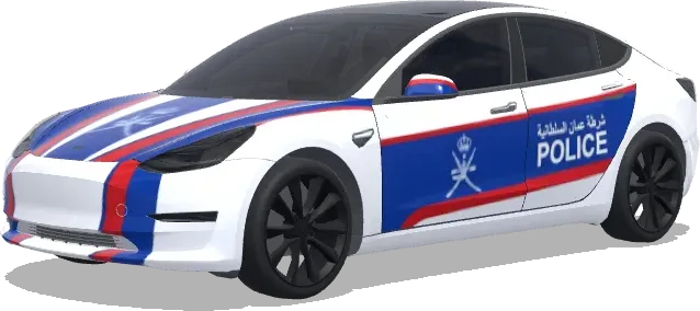 Полиция Омана (Oman police) – оклейка Tesla Model 3