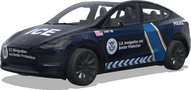 ICE immigration and boarder protection vehicle – Tesla Model Y wrap