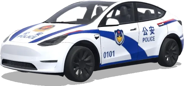 Tesla de policía con diseño de olas azules (中国公安的图片) – wrap para Tesla Model Y