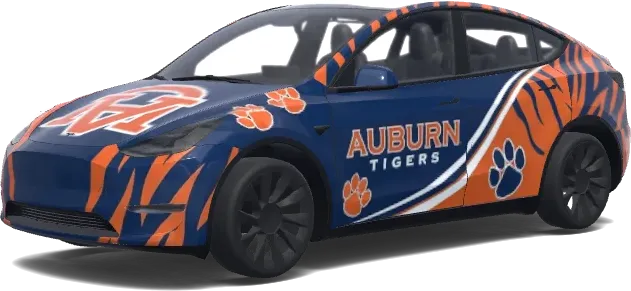 Auburn Tigers Azul Naranja – wrap para Tesla Model Y