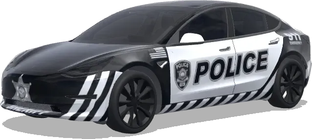 블랙 앤 화이트 경찰 – 테슬라 Model 3 랩핑