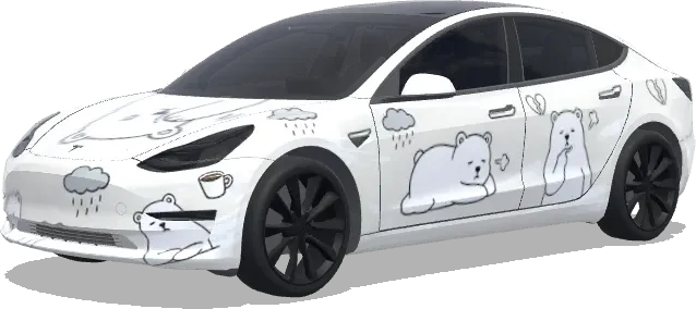자조곰 (自嘲熊) – 테슬라 Model 3 랩핑