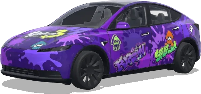 Splatoon 3 Lila (splatoon 3, mainly purple) – Tesla Model Y Wrap