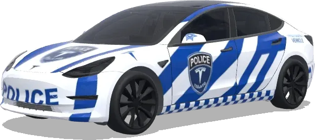 Blue Stripe Police Tesla – Tesla Model 3 wrap