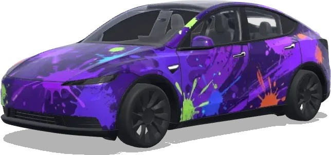 斯普拉遁3紫色(splatoon 3, mainly purple) – 特斯拉 Model Y 塗裝