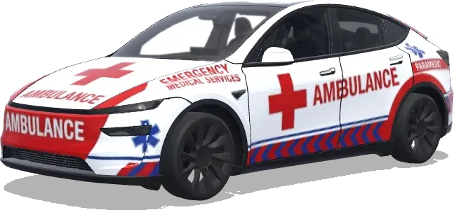 Estrella de la Cruz Roja Ambulancia – wrap para Tesla Model Y