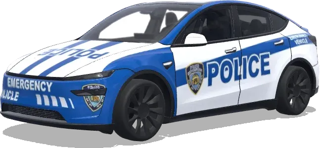 블루 앤 화이트 경찰 – 테슬라 Model Y 랩핑