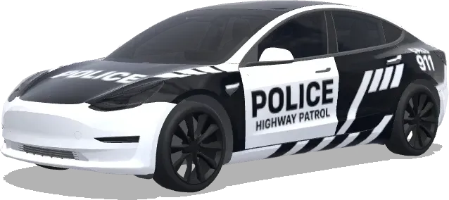 Streifen der Autobahnpolizei – Tesla Model 3 Wrap