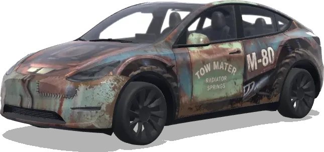 mater from cars but in monster truck form – Tesla Model Y wrap