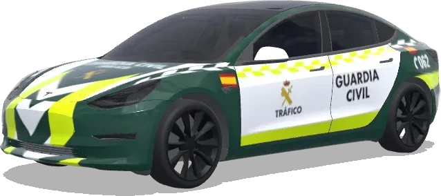 Guardia Civil de Tráfico (Vehículo de guardia civil de trafico España) – wrap para Tesla Model 3