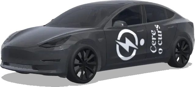 White Bolt Logo – Tesla Model 3 wrap