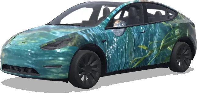 Schwimmender Biber (a biber swim in the water.) – Tesla Model Y Wrap