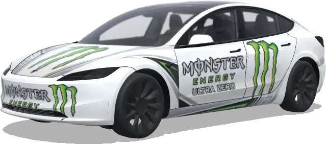화이트 몬스터 에너지 (white monster energy drink) – 테슬라 Model 3 랩핑