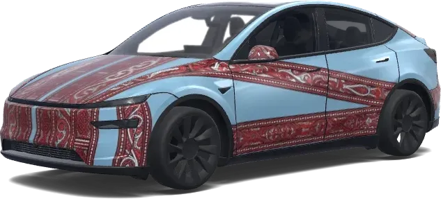 Wrap tribal bleu glacier – covering Tesla Model Y