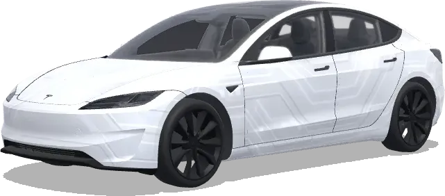 Weißes futuristisches Minimal-Design (未来风格 简约风格 高清 白色主题. Colors: white.) – Tesla Model 3 Wrap