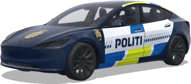 Voiture de police danoise (Danishpoliccar) – covering Tesla Model 3