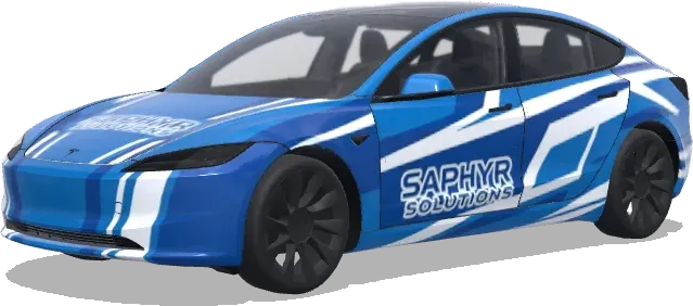 Blue Abstract Racing – Tesla Model 3 wrap