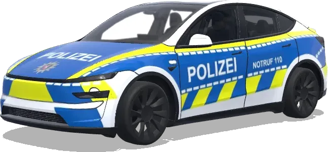 藍黃白警用 – 特斯拉 Model Y 塗裝