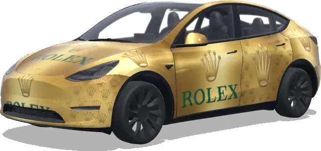 Rolex Gold Body (Rolex Logo,金色車身) – Tesla Model Y wrap