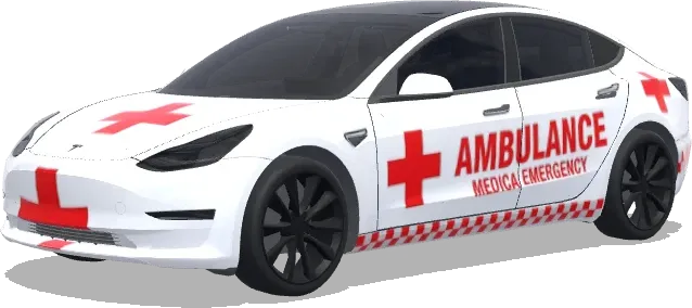 Rotes Kreuz Tesla-Krankenwagen – Tesla Model 3 Wrap