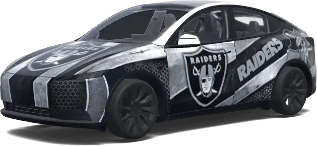 Las Vegas Raiders. – Tesla Model Y wrap