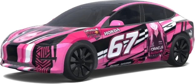 Pink Anime GT – Tesla Model 3 wrap