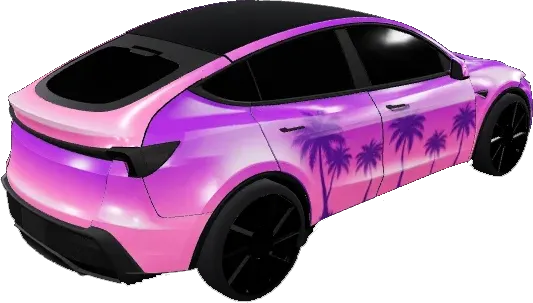 Synthwave Paradise – Tesla Model Y wrap